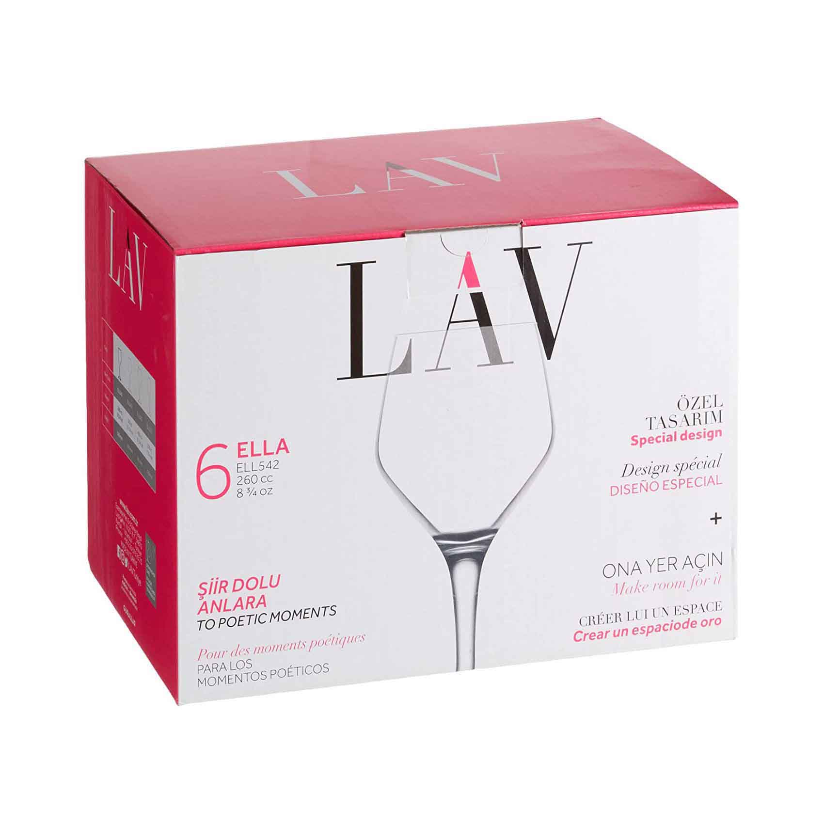 Lav Ella Tumbler Drinking Cups - 6 Glass - Clear