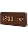 Generic Wooden LED Clock With Temperature Humidity Display Electronic Clock For Bedroom Bedside Home Office