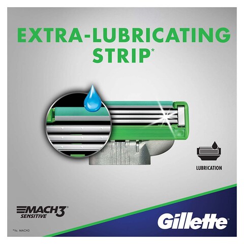 Gilette Mach3 Sensitive Razor Blade Cartridges - Pack of 8