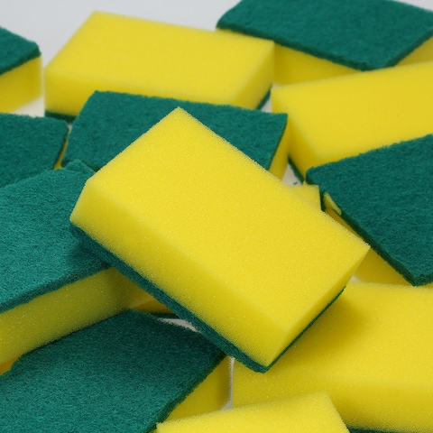 Decdeal - 20pcs Multi-purpose Double-faced Sponge Scouring Pads Dish Washing Scrub Sponge Stains Removing Cleaning Scrubber Brush for Kitchen Garage Bathroom
