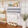 4-in-1 Wall-Mount Paper Towel Holder,Plastic Wrap Foil Dispenser, Bathroom Organizer Storage, Shelf Adhesive Wall Mount, Rack Paper Towel Holder (Grey)