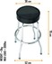 AC DC Logo Bar Stool with Padded Swivel Seat, Chrome Legs and Footrest 76cm High x 52cm Diameter - Officially Licensed Merchandise