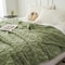 Luna Home Throw Blanket Super Soft, Green Color, Woven Style