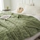 Luna Home Throw Blanket Super Soft, Green Color, Woven Style