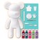 DIY CREATE YOUR OWN UNIQUE ACRYLIC FLUID POURING PAINT MONEY SAVING BEAR (13 inch - 33 cm) COMPLETE SET, Colors: Rose-Red, Blue-Green, Fluorescent-Pink, Mint-Green, Light-Purple, Fun Creative Gift
