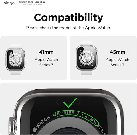 Elago Clear Shield for Apple Watch Series 8/7 (45mm) case cover - Clear