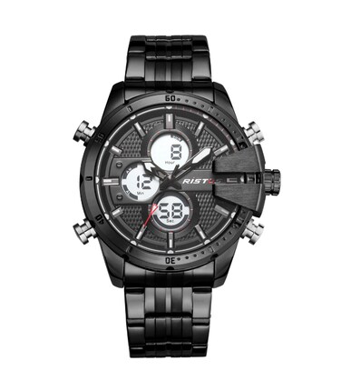 ساعة يد رياضية كورنوغراف ديجيتال ستانلس ستيل مقاوم للمياه للرجال من ريستوس, 9345-B