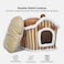 Cat house with removable cushion and anti-slip bottom, Comfortable winter warm cat hide-out for indoor cats, Suitable for small and medium pets, Machine-washable cat bed 55 cm (Brown)