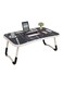 طاولة لابتوب قابلة للطي مع حامل أكواب أسود 60 x 40سم