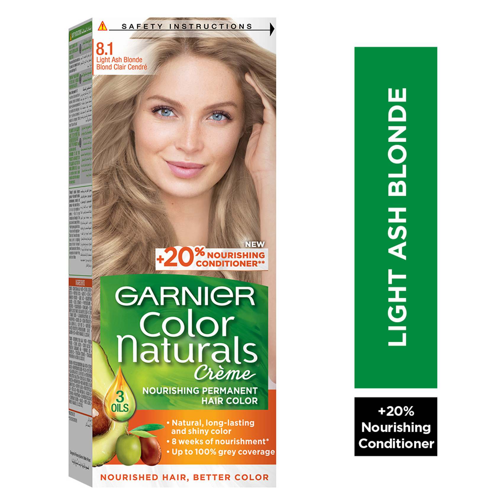 Garnier Color Naturals Creme Nourishing Permanent Hair Colour 8.1 Light Ash Blonde