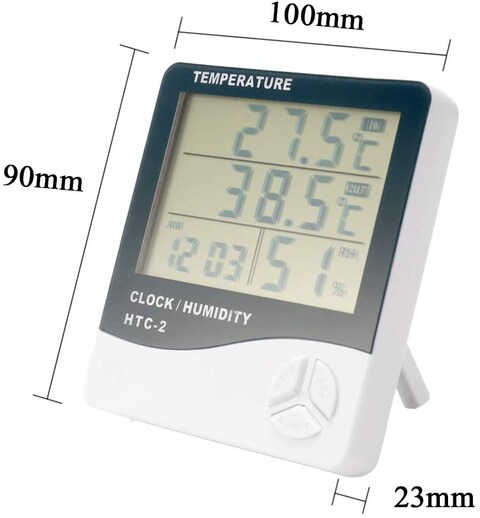 HTC 2 Large Screen Digital Display Temperature And Humidity Meter