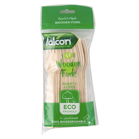 Falcon Wooden Fork Beige 25 PCS