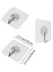 Generic 10-Piece Heavy Duty Self-Adhesive Hooks Clear/Silver 6X6cm
