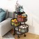 BLUEBERRY ROTATING 360 DEGREE SHELF BASKET MULTI PURPOSE - KITCHEN STORAGE BASKET WITH WHEELS - ROUND - 4 TIER