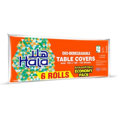 Hala Table Cover Travel Pack  6 Rolls  120 Sheets