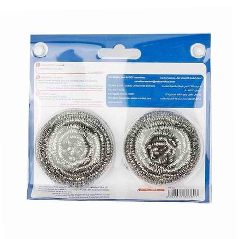 Carrefour Stainless Steel Inox Scourer Silver 2 PCS