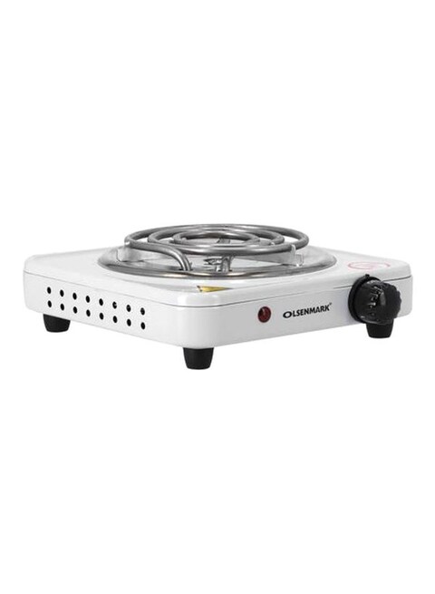 Olsenmark Single Burner Spiral Hot Plate, 1000W - Indicator light: On/Off - Over heat protection - 1 M cable with BS plug - Zinc-plated metal with plastic power spray outside - Heating eleme