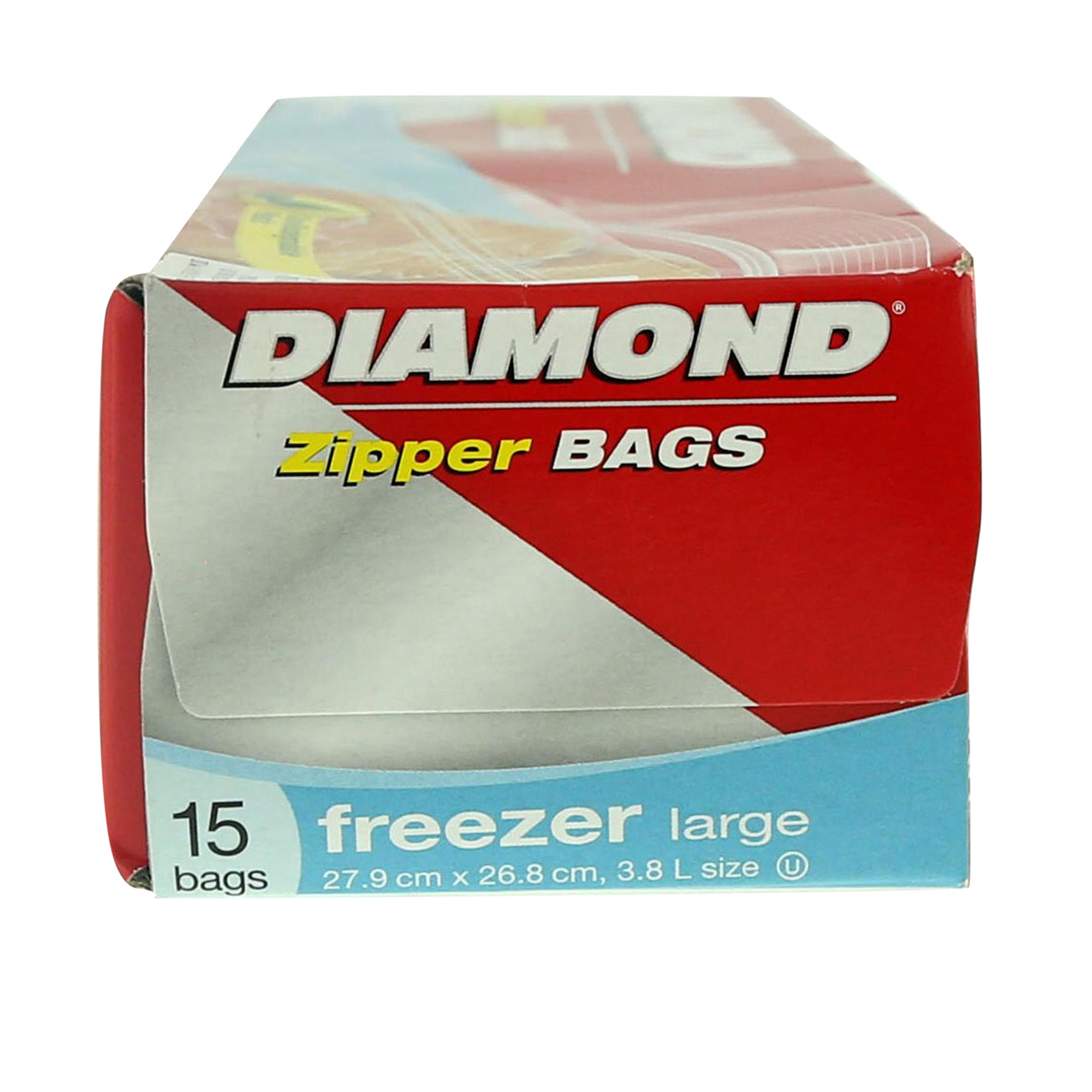 Diamond Freezer Zipper Large Clear 15 Bags