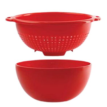 Gab Colander With Bowl Red