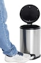 Orchid Stainless Steel Trash Bins, Recycle Bins, Round Step Waste Bin with Soft Close Lid, Durable Cantilever Foot Pedal Mechanism Steel Step Trash Can Wastebasket, Garbage Container Bin (12 Litre)