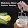 Generic-Silver Silver 3 Potato Masher Potato Peeler Stainless Steel Heavy Duty Integrated No Bending No Rusting Non-slip Food Masher for Bean Vegetable Fruits