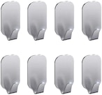 Buy Pcpsports 3M Adhesive Heavy Duty Wall Hooks Stainless Steel Ultra Strong (Pack Of 8) in UAE