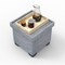 Eccentric Stool Cum End Table with Storage (Light Grey)