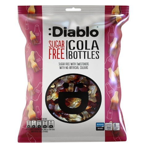 Diablo Sugar Free Gummy Cola Bottle Candy 75g