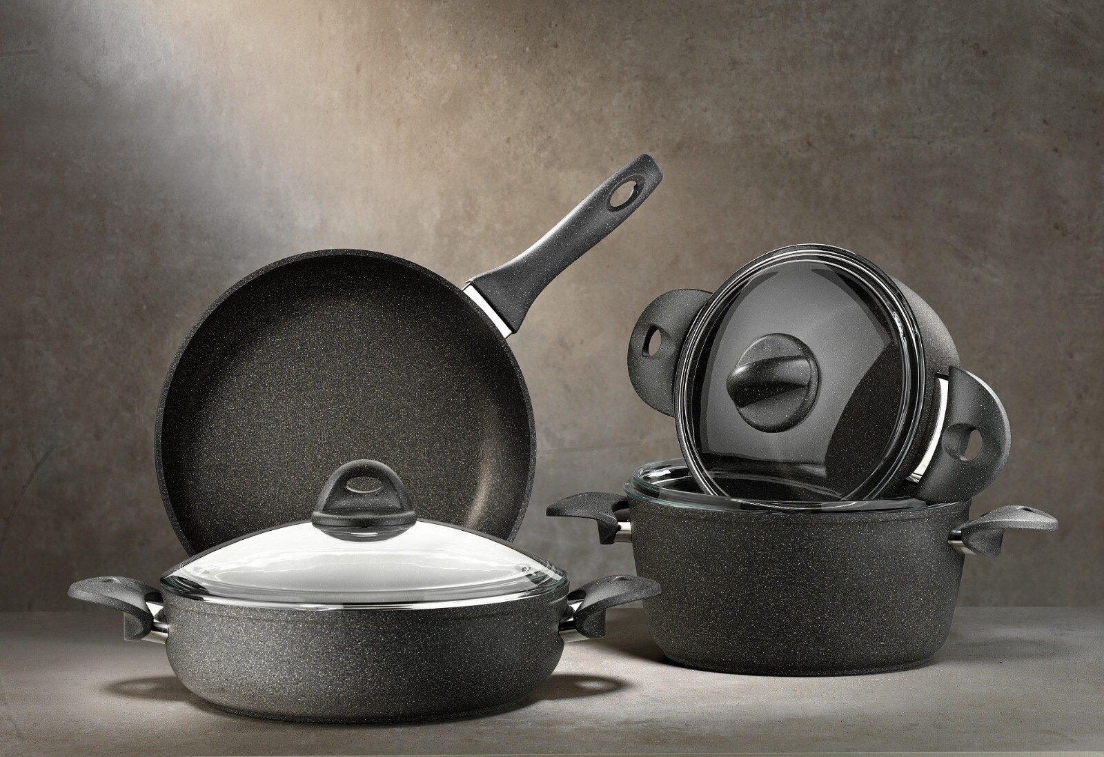 Buy SAFLON-7PCS GRANITEC COOKWARE SET-GRAY COLOR-MADE IN TURKEY Online ...