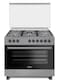 Hisense 90x60cm Free-Standing 5 Gas Cooker With Cast Iron Grill, 105 Liters Multifunction Oven, Stainless Steel HGI9B21S