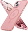 TORRAS Magnetic Shockproof For iPhone 15 Case, 18N Strong Magnetic, 12 FT Military-Grade Protection, MagSafe, Protective Translucent Matte Slim Case, Guardian Magnetic Series, Light Pink
