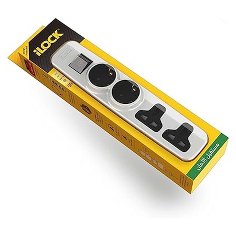 iLOCK power strip 4 outlets - 2 schuko sockets + 2 universal sockets