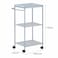 Zenments, 2-Metal Shelf and 1-PP Tray Trolley, Chrome, 46.5Wx31Dx76H cm, HTC-ZEN-269