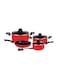 ROYALFORD 8-Piece Non-Stick Cookware Set Red