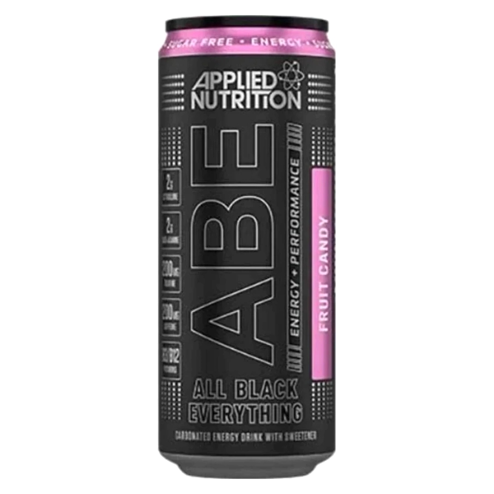 ABE All Black Everything Performance And Energy Zero Sugar Zero Calories Carbonated Energy Drink With Sweetener Fruit Candy 330ml
