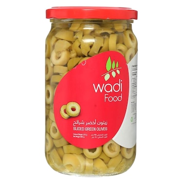 Wadi Food Sliced Green Olives - 650 Gram