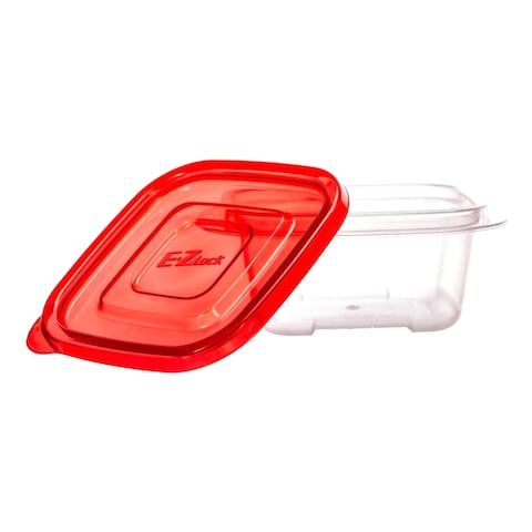Lock &amp; LockEZ Lock Easy Plastic Square Food Container HLE8104 Clear/Red 250ml 3 PCS