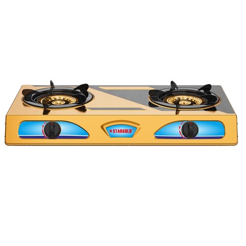 STARGOLD Gas Stove 2 Burners Stainless Steel Table Top Cooker Piezo Ignition