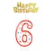 Colourful Numerical Candle #6
