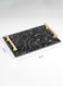 Lowha Decorative Acrylic Serving Tray With Gold Metal Handles And Scratch Marble Design 20x30 cm