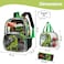 Eazy Kids 17" Set of 3 School Bag with Lunch Bag and Pencil Case Dinosaur - Black