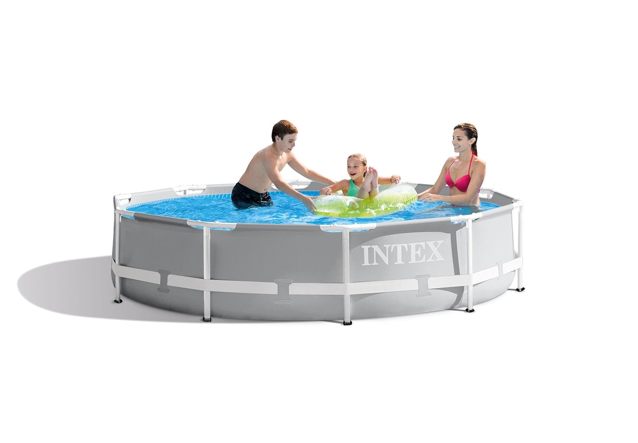 Intex Prism Frame Oval Pool Set – 20ft X 10ft X 48in (610x305x122 Cm) Aufstellpool Mit Filterpumpe & Leiter