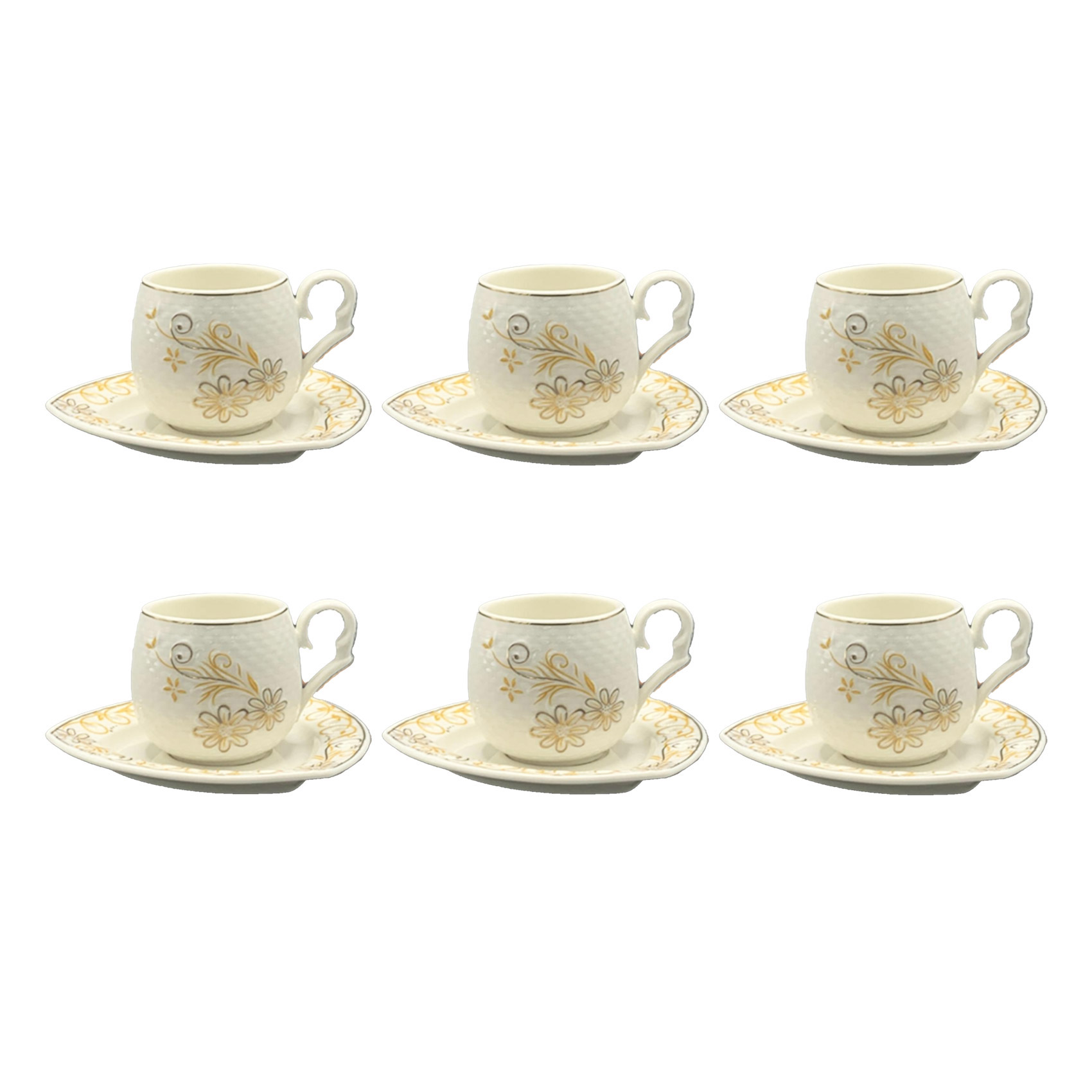 Set of 6 La Ronde Des Fruits Gien France Espresso Coffee Demi Cups Saucers  FREE SHIPPING -  New Zealand