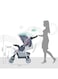 Moon Trek New Born One Hand Fold Multi Position Recline Stroller, Two Tray, Large Canopy And Shopping Basket - Pink Fashion Stripe