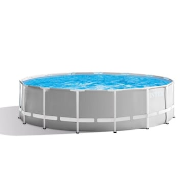 إنتكس مجموعة حوض سباحة بإطار منشوري - رمادي 457 × 122 سم