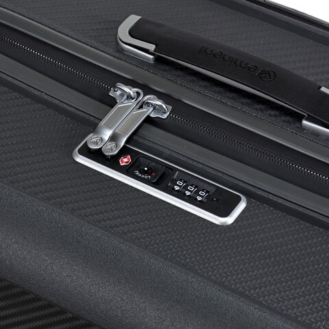 Eminent Hard Case Large Checked Travel Bag Luggage Trolley Polypropylene Lightweight 4 Quiet Double Spinner Wheels Suitcase With TSA Lock B0002 Gray