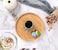 Lihan Bamboo Wooden Round Serving Tray 25*25cm Large Round Platter for Tea Coffee Food Home Decoration - Round Wooden Plate Serving Board, Elegant Round Plate for Bread, Coffee, Tea, and Fruits