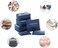 Sky-Touch 6Pcs Set Travel Luggage Organizer Packing Cubes Set Storage Bag Waterproof Laundry Bag Traveling Accessories - Blue