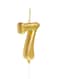 Number 7 Unscented Gold Number Candle