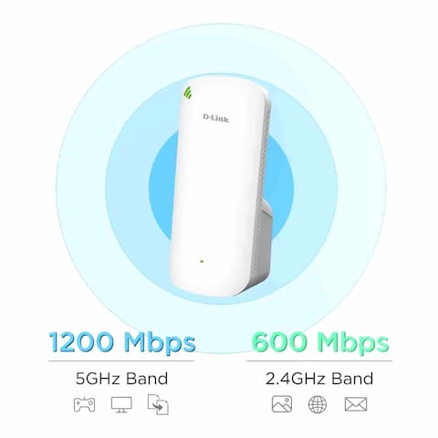 دي لينك موسع نطاق شبكة الواي فاي  6 DAP-X1860 AX1800 - أبيض